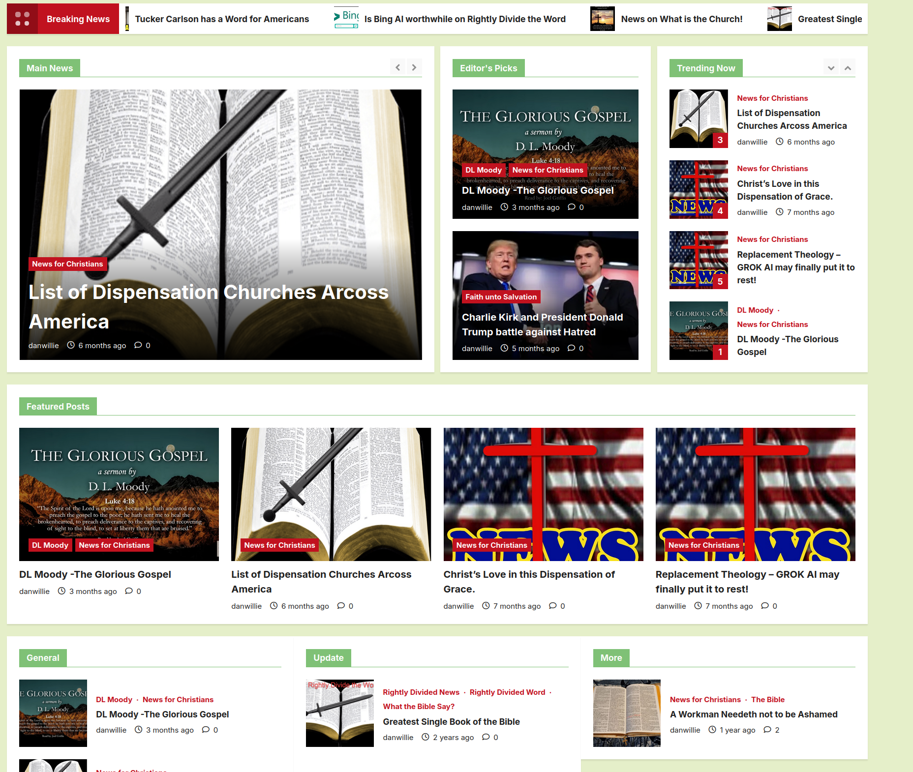 News For Christians Today Archive